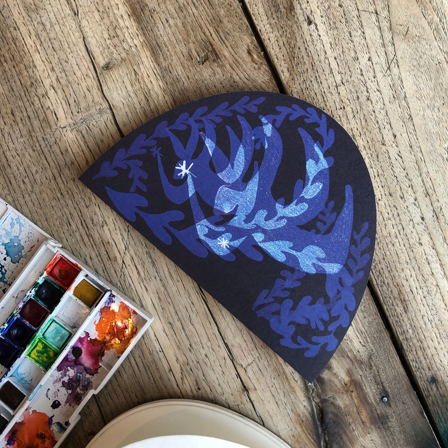 Dreamy dark blue rabbit artist sketchbook. Ideal for sketching drawing painting, multimedia. Perfect for creative projects and neurodiverse profiles.