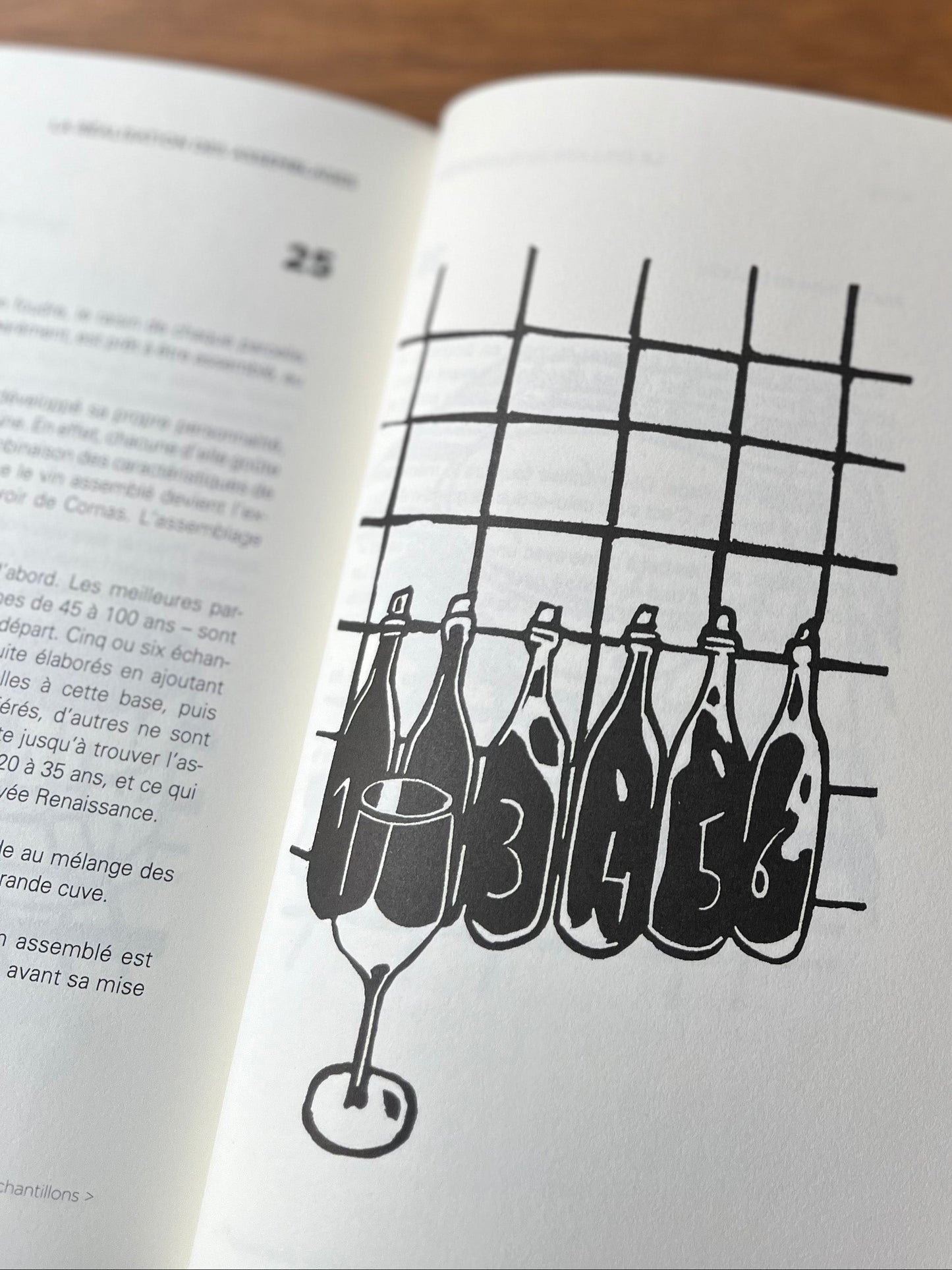 Linocut by Quentin Préaud as seen in the 2025 book A Year in the Vineyard at the Domaine Clape in Cornas by Magali Jacob