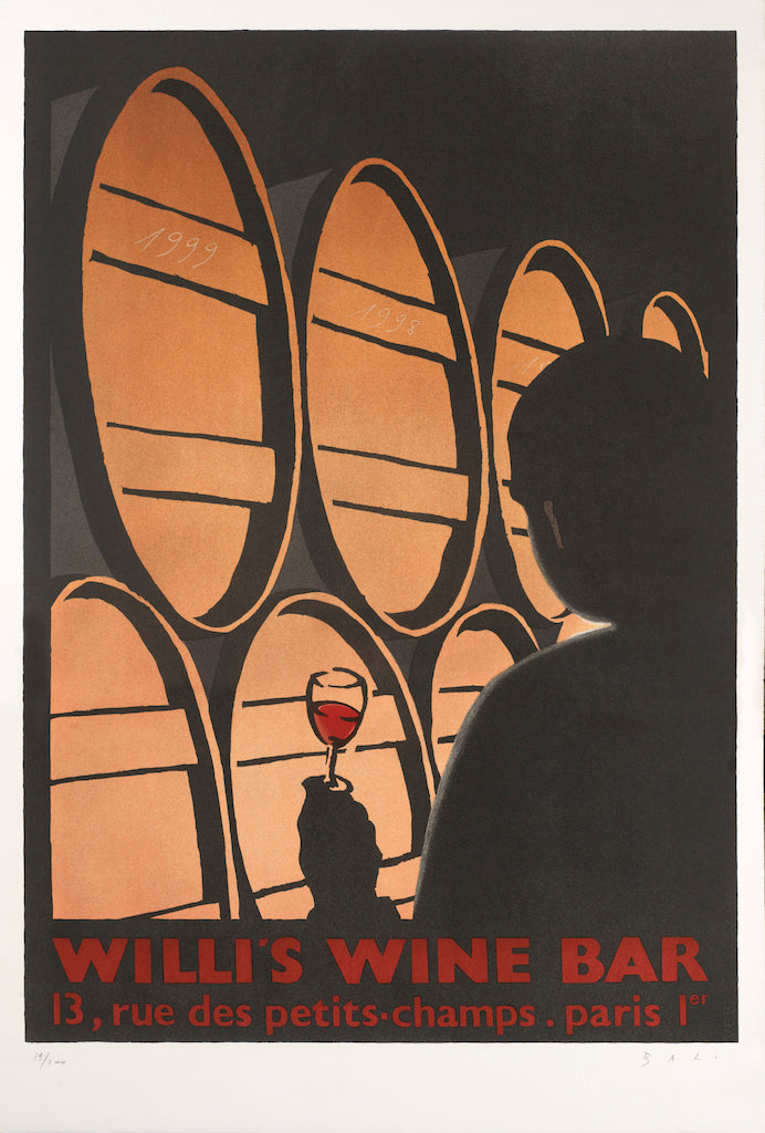 Alberto BALI 1999 Willi's Wine Bar cellar art print